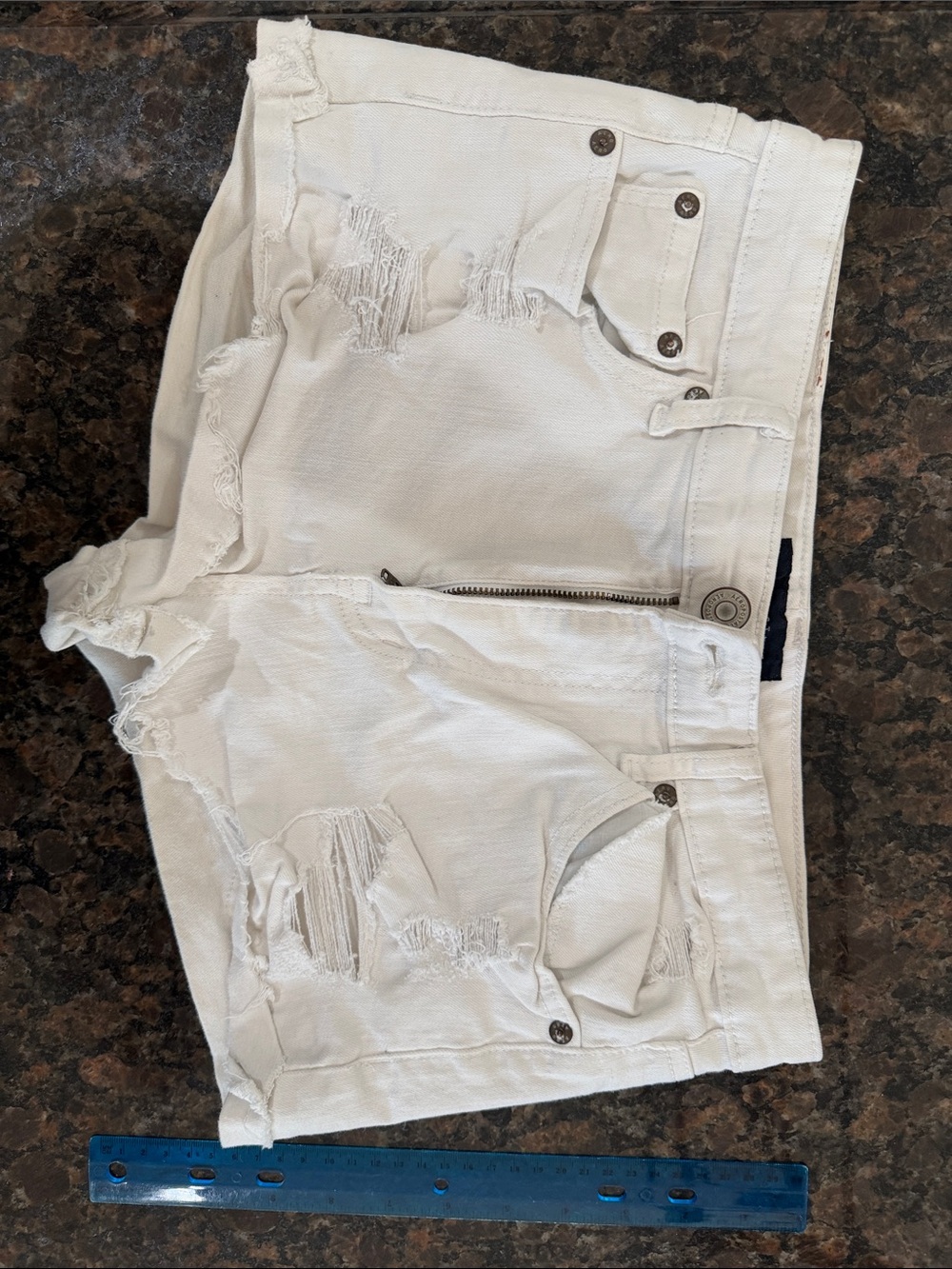 Aeropostale White Distressed Denim Cutoff Shorts